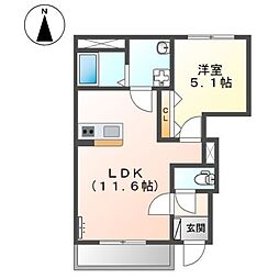 アムールメゾン 2LDKの間取図画像