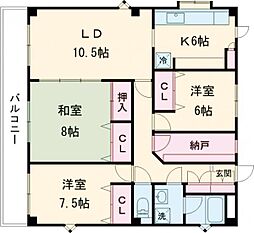 土佐っ子参十壱番館 3LDKの間取図画像