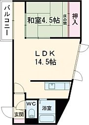 レジデンスショウワ 1LDKの間取図画像