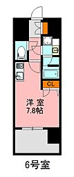 デュ・レジア博多レジデンス ワンルームの間取図画像