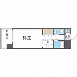 エステート・モア天神STUDIO 1Kの間取図画像