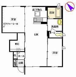 ミロワールB 2LDKの間取図画像