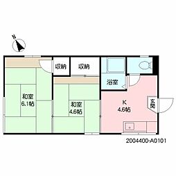 石塚アパート 1LDKの間取図画像