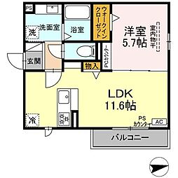 エクレール 1LDKの間取図画像