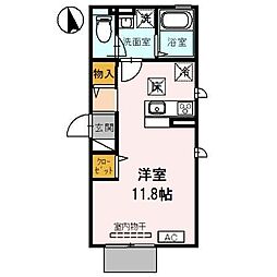 ソレアード土師ノ里 ワンルームの間取図画像