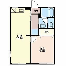 パストラルK 1LDKの間取図画像