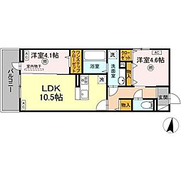 D-ROOM 369 2LDKの間取図画像