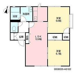 ディアスよしだA 2LDKの間取図画像