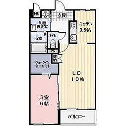 フラッツ幸A棟 1SKの間取図画像