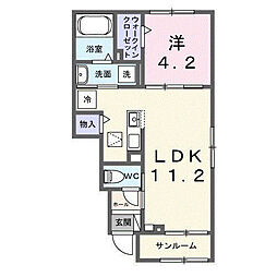 アンフィニ アムールI 1LDKの間取図画像