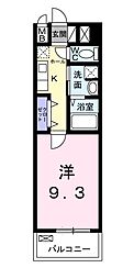 グランコリーヌK 1Kの間取図画像