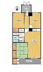 館エレガンス室見 3LDKの間取図画像