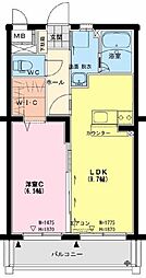 サザンクロス 1LDKの間取図画像
