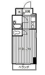テディマンション 1Kの間取図画像