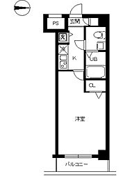 スカイコート錦糸町 1Kの間取図画像