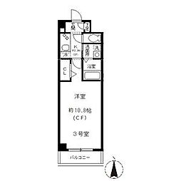 ウェストステージ 1Kの間取図画像