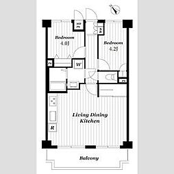 ライオンズマンション新座 2LDKの間取図画像