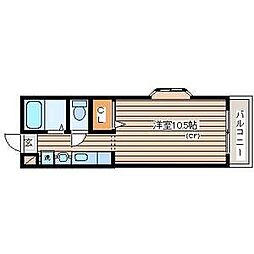 サンライズ志波町 ワンルームの間取図画像