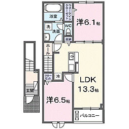 グラン・ジュテVII 2LDKの間取図画像