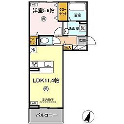 ディアプレイス 1LDKの間取図画像