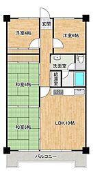 ベルエール宇部文京町 4LDKの間取図画像