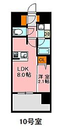 デュ・レジア博多レジデンス 1LDKの間取図画像
