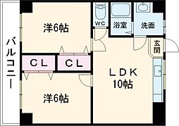 メゾン・ド・グラニット 2LDKの間取図画像