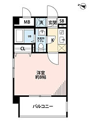 サヴォイグランデス 1Kの間取図画像