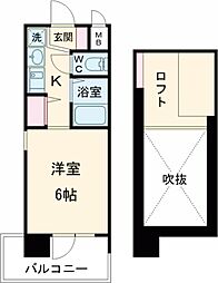 エステムコート三宮駅前ラドゥー 1Kの間取図画像