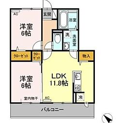 メゾン・ド・TAX6 2LDKの間取図画像