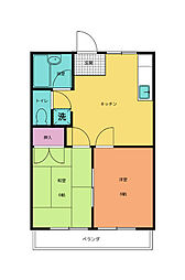 ブランパレス 2DKの間取図画像