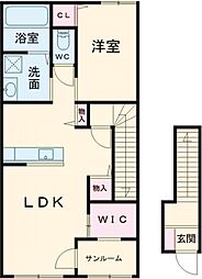 AFC RESIDENCE 中泉 1LDKの間取図画像