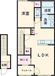 AFC RESIDENCE 中泉 1LDKの間取図画像