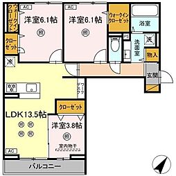 D-KISARIA WIV 3LDKの間取図画像