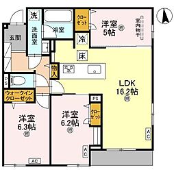 ココルトリシア 3LDKの間取図画像