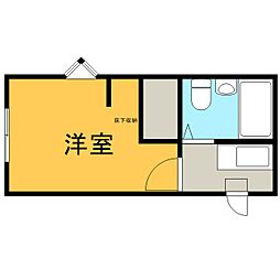 プレシャス桜ケ丘 ワンルームの間取図画像