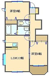 モンテ・レーヴC 2LDKの間取図画像