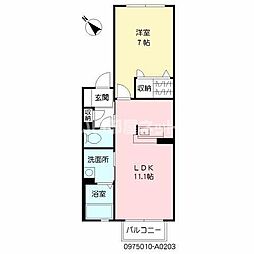 ファミール井尻 1LDKの間取図画像
