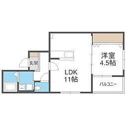 二日市中央2丁目AP(仮) 1LDKの間取図画像