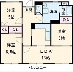 マンション・フオルツーナ 3LDKの間取図画像