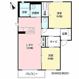 ノールカトレア2B 2LDKの間取図画像