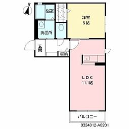セノーレ宮前 1LDKの間取図画像