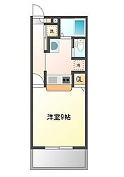 クラウンズワン箱崎 1Kの間取図画像