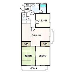 第2橋本マンション 3LDKの間取図画像
