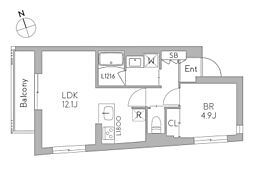 GranDuo用賀7 1LDKの間取図画像