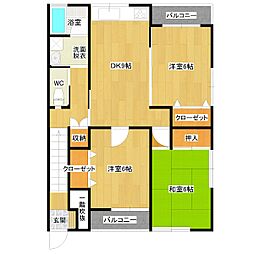 ハーモニー 3DKの間取図画像