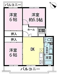 アヴニールドゥモエ 3LDKの間取図画像
