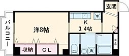クオリア上街鷹城館 1Kの間取図画像
