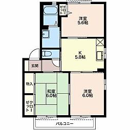 コスモハイツH 3Kの間取図画像