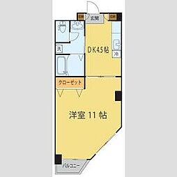 第1ジーオンビル 1DKの間取図画像